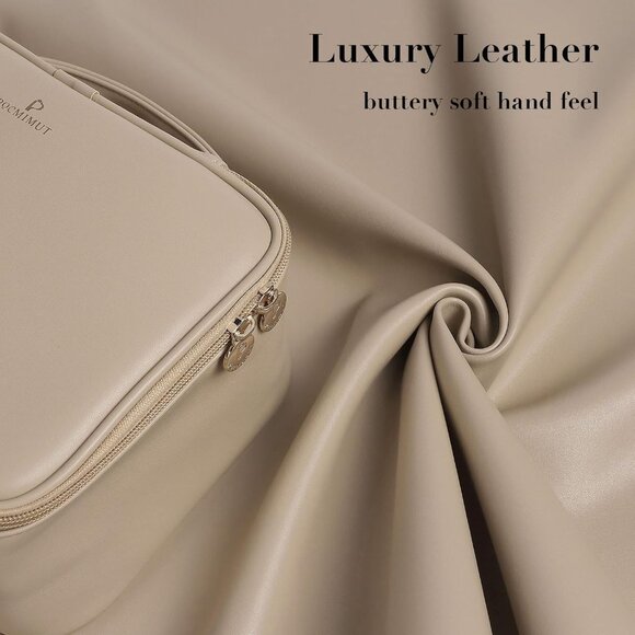 NWT-Travel Makeup Bag - PU Leather Make Up Bags - Picture 2 of 6